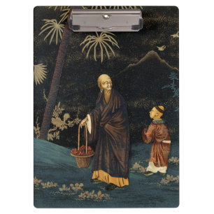 Vintage Japanese Monk and Child G.A. Audsley Clipboard