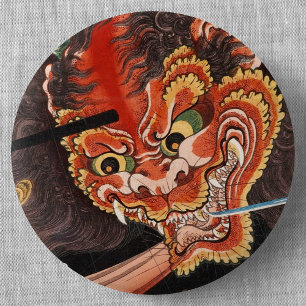Vintage Japanese Monster: Oni King Shutendoji 6 Cm Round Badge