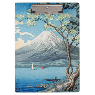 Vintage Japanese Mount Fuji and Lake Yamanaka Art Clipboard