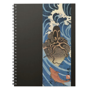 Vintage Japanese Octopus and Carp Notebook