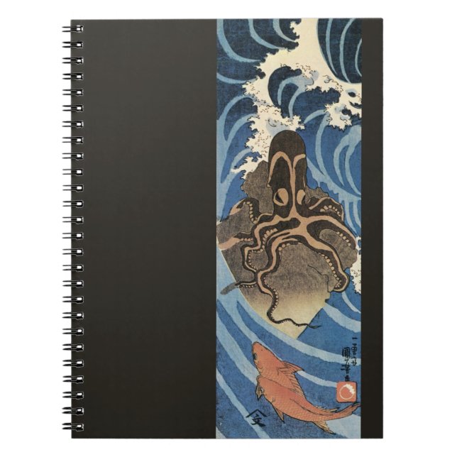 Vintage Japanese Octopus and Carp Notebook (Front)
