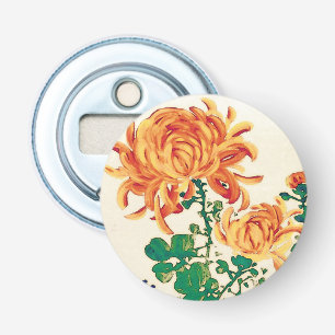 Vintage Japanese Painting of Chrysanthemums Bottle Opener