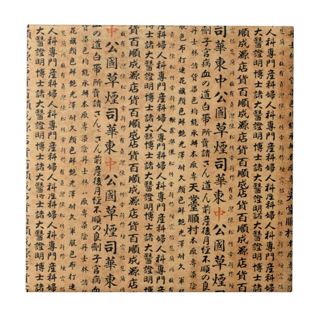 Vintage Japanese Paper Prints Tile (Front)