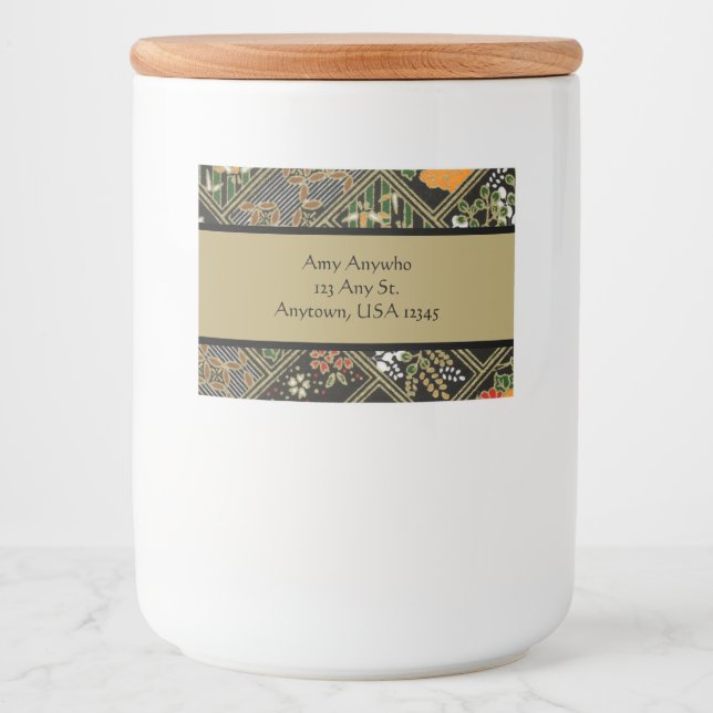 Vintage Japanese Pattern Food Label (Front)