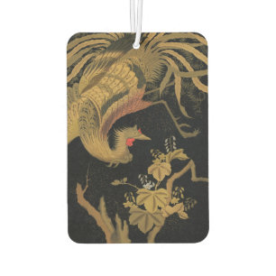 Vintage Japanese Phoenix Gold Black Bird Car Air Freshener