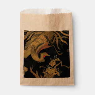 Vintage Japanese Phoenix Gold Black Bird Favour Bags