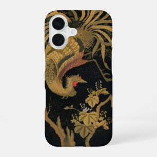 Vintage Japanese Phoenix Gold Black Bird iPhone 16 Case