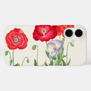 Vintage Japanese Poppy Botanical Art 1917 iPhone 16 Case