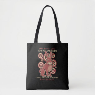 Vintage Japanese Rabbit Dining Video Meme Eclectic Tote Bag