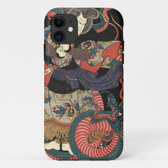Vintage Japanese Red Dragon Case-Mate iPhone Case (Back)