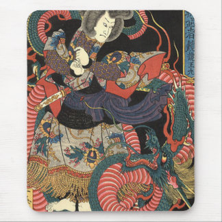 Vintage Japanese Red Dragon Mouse Mat