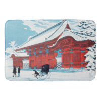 Vintage Japanese Red Gate in Winter Snow Art