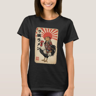Vintage Japanese Samurai Capybara Rooster Chicken T-Shirt