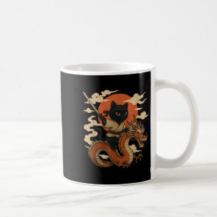 Vintage Japanese Samurai Cat Ninja Dragon Kawaii A Coffee Mug