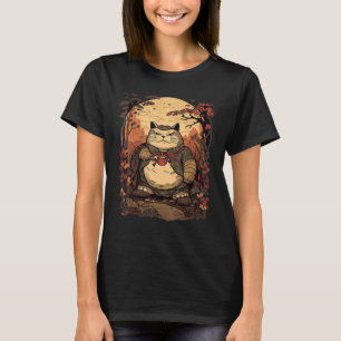Vintage Japanese Samurai Chonk Fat Cat T-Shirt