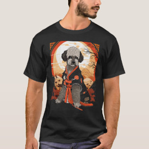 Vintage Japanese Samurai Schnoodle Dog T-Shirt