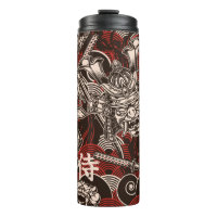 Vintage japanese seamless pattern with katana swor