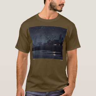 Vintage Japanese Starry Night Aesthetic Art  T-Shirt
