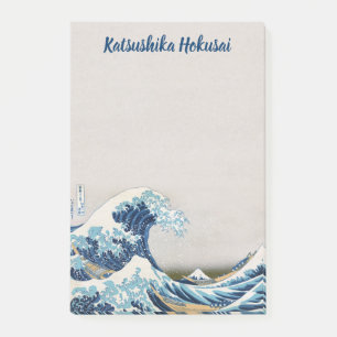 Vintage Japanese Style Personalised Great Wave Post-it Notes