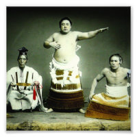 Vintage Japanese Sumo Wrestlers Old Japan