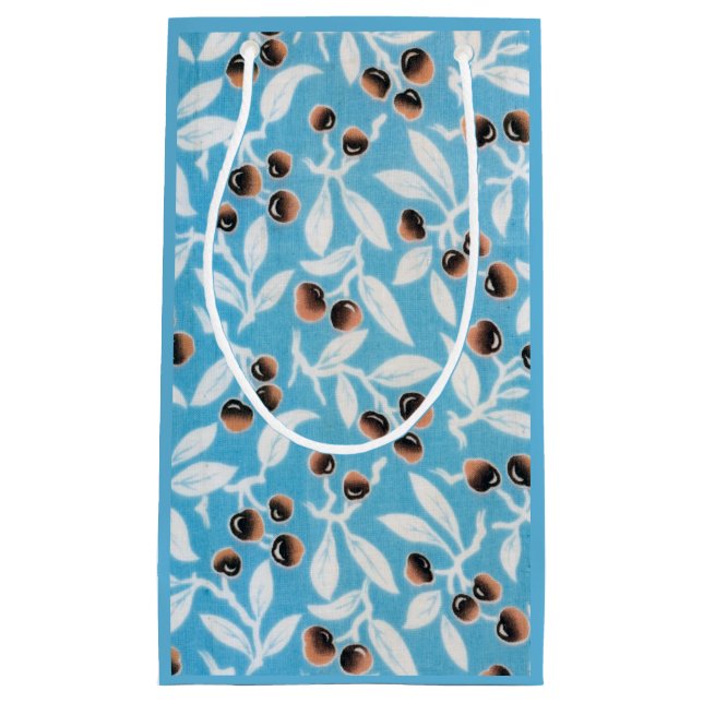 Vintage Japanese Textile, Nuts Pattern Small Gift Bag (Front)