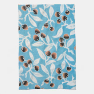 Vintage Japanese Textile, Nuts Pattern Tea Towel