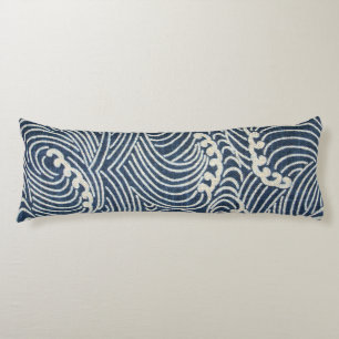 Vintage Japanese Textile, Wave Pattern Body Cushion