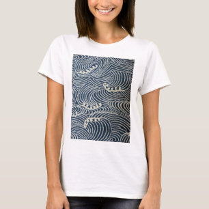 Vintage Japanese Textile, Wave Pattern T-Shirt