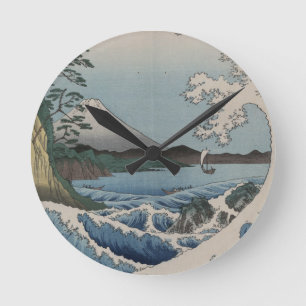 Vintage Japanese The Sea of Satta Round Clock