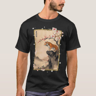 Vintage Japanese Tiger With Cherry Blossom Tree Wo T-Shirt
