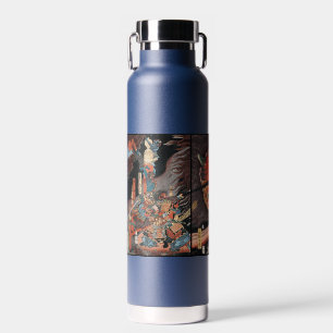 Vintage Japanese Triptych: Samurai vs. Oni King Water Bottle