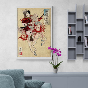 Vintage Japanese Ukiyo-e Art The female warrior Canvas Print
