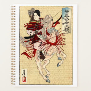Vintage Japanese Ukiyo-e Art The female warrior Planner