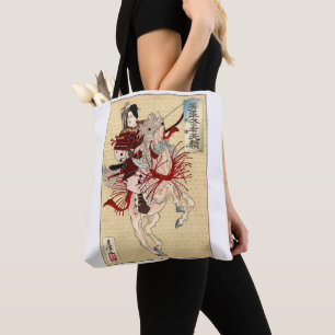 Vintage Japanese Ukiyo-e Art The female warrior Tote Bag