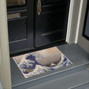 vintage japanese ukiyo e art the great wave doormat