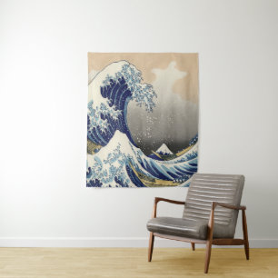 vintage japanese ukiyo e art the great wave tapestry