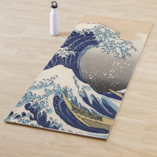 vintage japanese ukiyo e art the great wave yoga mat