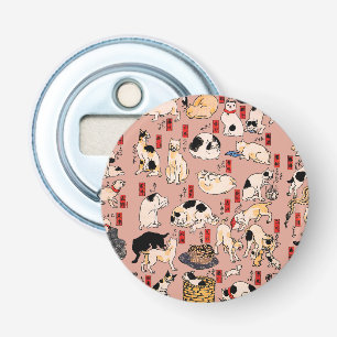Vintage Japanese Ukiyo-e Cat Pattern: Kuniyoshi Bottle Opener