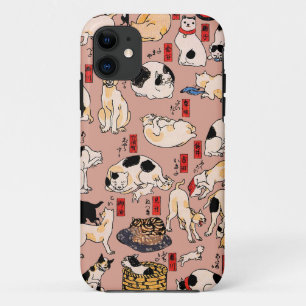Vintage Japanese Ukiyo-e Cat Pattern: Kuniyoshi iPhone 11 Case