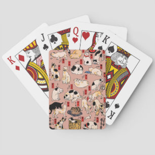 Vintage Japanese Ukiyo-e Cat Pattern: Kuniyoshi Playing Cards