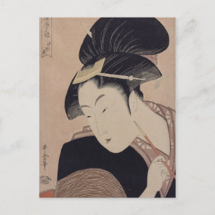 Vintage Japanese Ukiyo-e Woman Portrait III Postcard