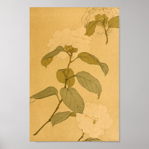Vintage Japanese Wall Art Flowers