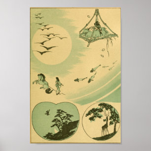 Vintage Japanese Wall Art Mythology