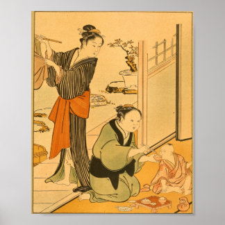 Vintage Japanese Wall Art Woman