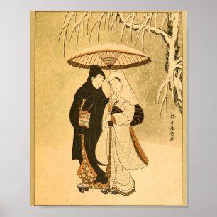 Vintage Japanese Wall Art Woman Man