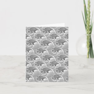 Vintage Japanese Waves, Grey / Grey and White Card