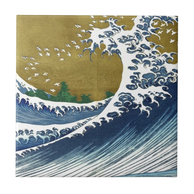 Vintage Japanese Waves Tile (Front)