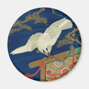 Vintage Japanese White Hawk Art G.A. Audsley Magnet