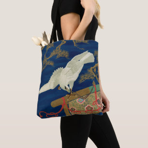 Vintage Japanese White Hawk Art G.A. Audsley Tote Bag