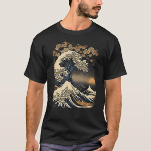 Vintage Japanese Woodblock Great Wave Stylish Grap T-Shirt
